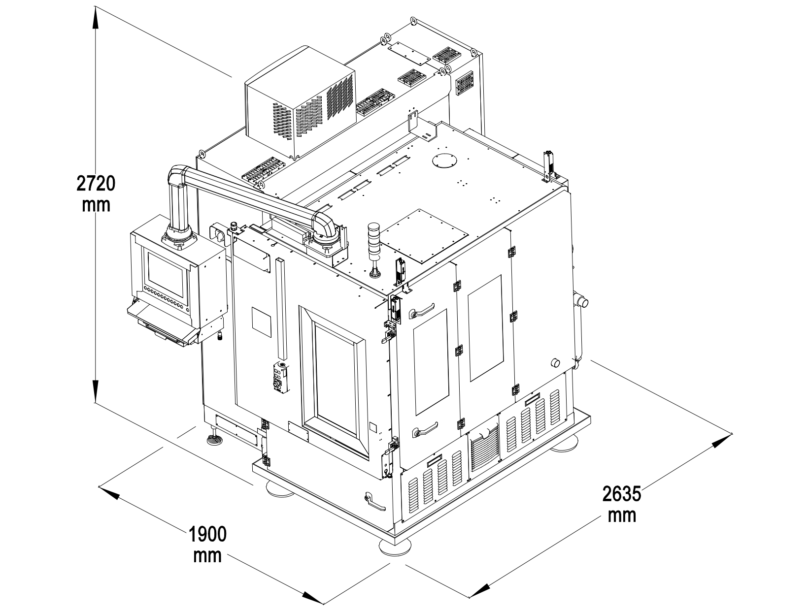 equilibratrice-per-compressori-elettrici-ingombro